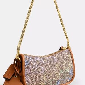 Coach Swinger 20 Bag Signature jacquard and vachetta leather